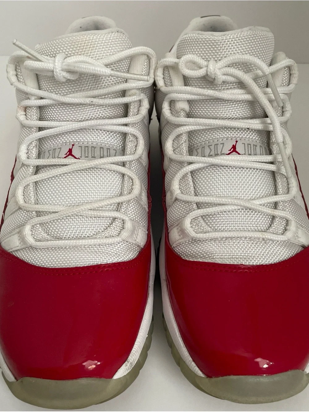 Jordan 11 White and Red Low-Top Basketball Sneakers size 7
